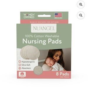 NuAngel 100% cotton reusable nursing pads. 10 pads.
